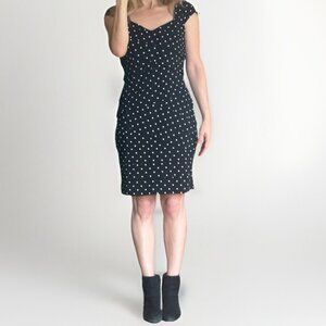 White House Black Market Polka Dot Bandage Dress - Slimming BodyCon - Size 10